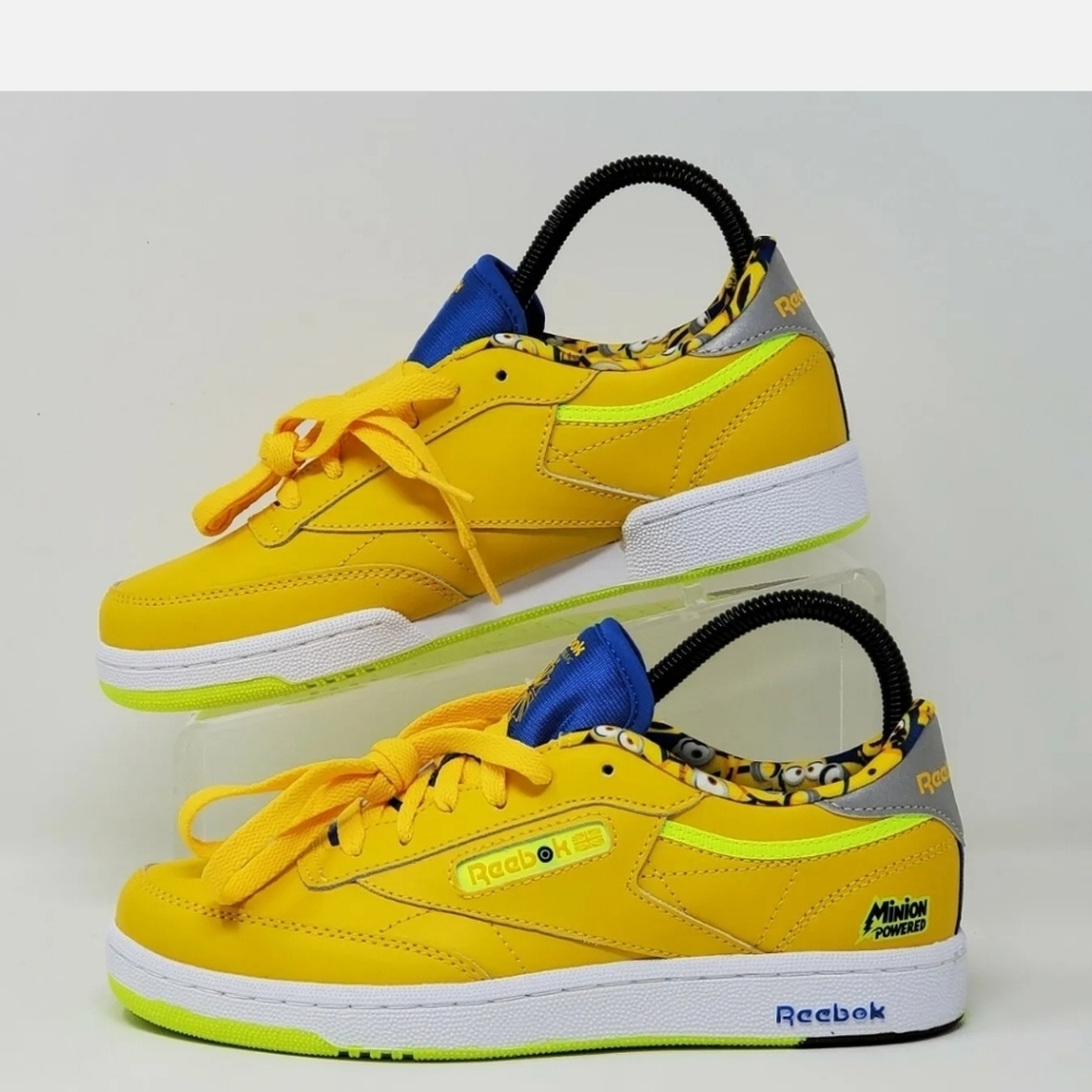 Reebok Club C 85 MU GS Minion Sneaker Tennis Youth Size 5 Yellow FX3352 New - Picture 3 of 9